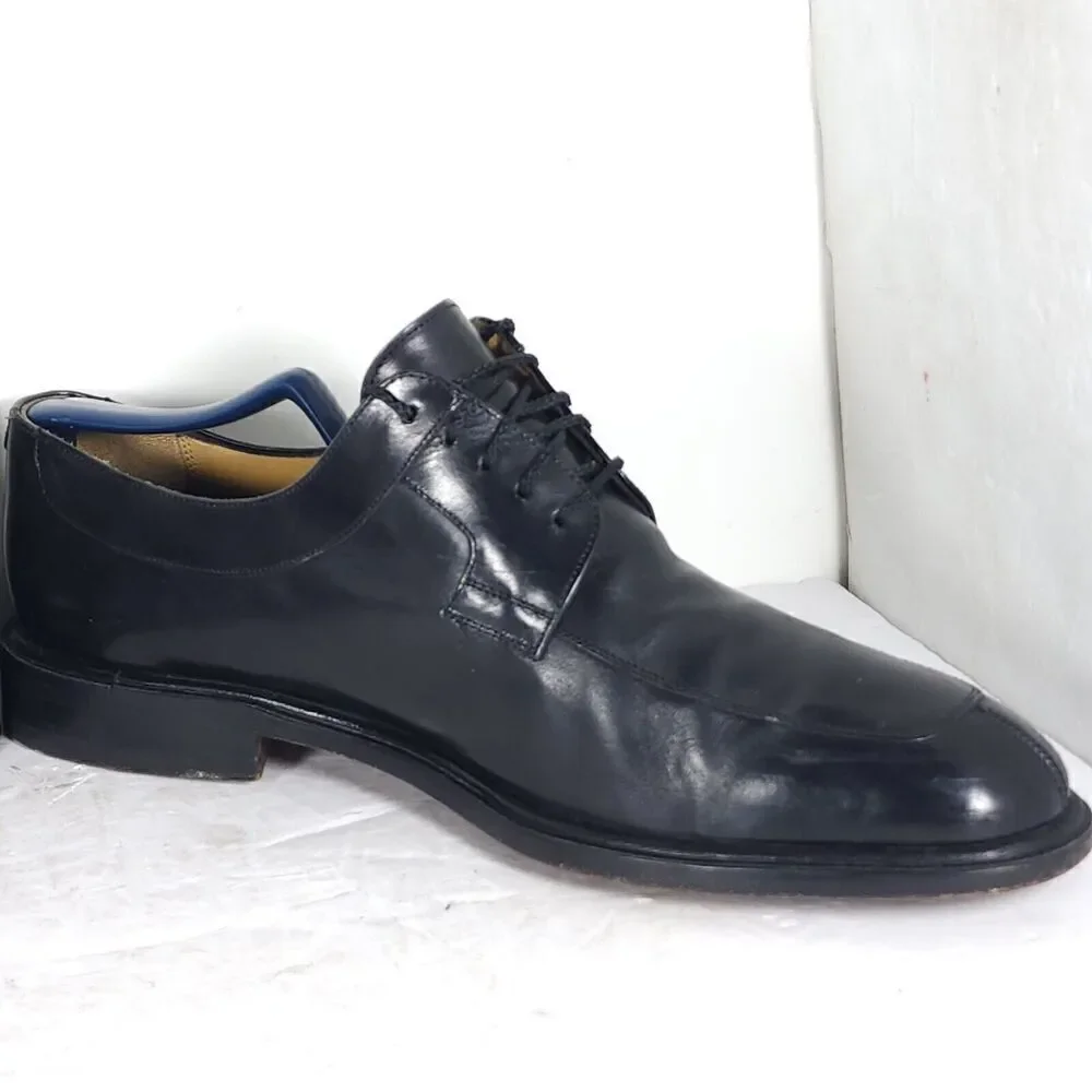 Mezlan Men’s Fiore US10M Black Leather Split Toe Derby Dress Shoes Made In Spain